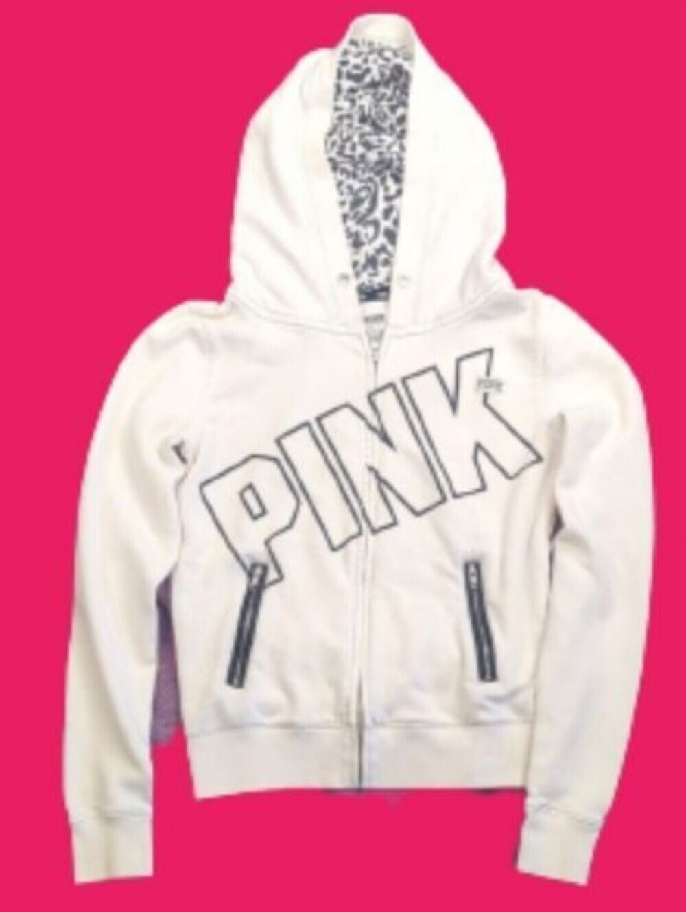 PINK Zip Hoodie, Collegiate Look, For Kitty Rescue!